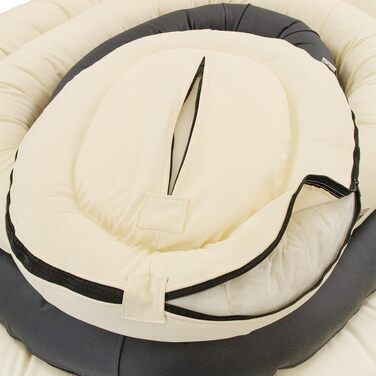 Wallace & Jones | Преміум лежанка для собак Болтон, 63x50 см, штучна шкіра, для маленьких собак, з блискавкою, що ховається, пральна, неслизька, (95 x 81 см, кремово-білий)