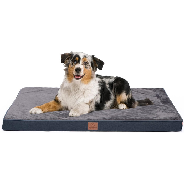 Ортопедичне лежанка для собак Преміум класу з піною з ефектом пам'яті, XL, 112x81x8 см, темно-сіра