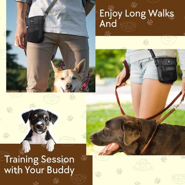 Сумка для ласощів для собак Leckerlibeutel: зручна сумка для цуценят з регульованим ремінцем, кліпсою для пояса, дозатором кульок та кишенями на блискавці та на шнурку