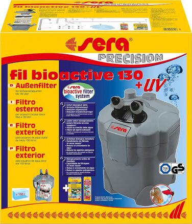 Зовнішній фільтр sera fil Bioactive 130 + UV для прісноводних акваріумів до 130 л, 5 Вт UV-C лампа, захист від водоростей та хвороб, оптимальні фільтруючі матеріали, потужна фільтрація