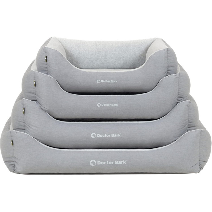 Ліжко для собак середніх порід Doctor Bark GreenLabel - м'яке та зручне, 97x75 см, сірий