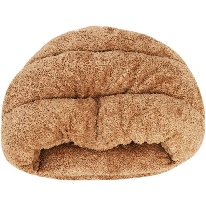 Зручна лежанка-будиночок для собак та котів ITODA, теплий та м'який лежак для дому, підходить для цуценят та дорослих тварин (Колір: Коричневий)