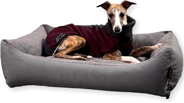 Ліжко для собак великих порід 120x100 см, сірого кольору. Зручне, миється, м'яке, з корзиною. Ідеальне для великих собак.