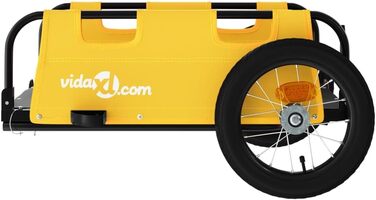 Причіп для собак, причіп-транспортер для домашніх тварин, велосипедний причіп, жовтий, Oxford, для покупок, відпочинку, велопоїздок