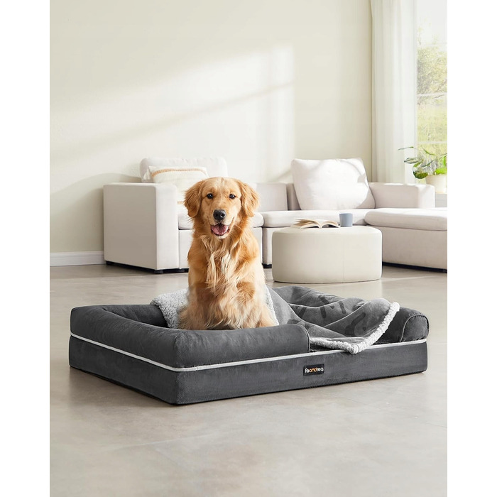 Лежак для собак Feandrea, сірий, 106 x 80 см