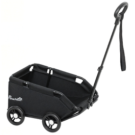 Дитячий візок для собак та котів, складаний buggy для малих порід до 4 кг, з ручкою, миючою подушкою, страховочним повідцем та сумкою для речей, 4 колеса, чорний