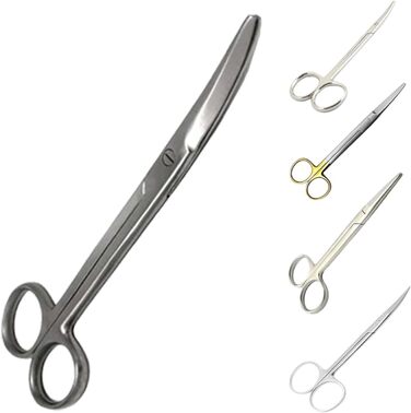 Хірургічні ножиці для перев'язки - 17 см, вигнуті, тупі кінці, з нержавіючої сталі (Mayo)