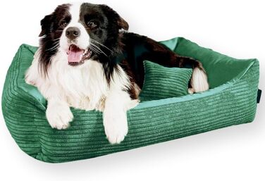 М'яке ліжко для собак 4L Textil Molly, корзина для собак, середні породи, 100x80 см, зелений колір, знімний чохол, миється