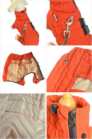 Теплий зимовий одяг для собак, двошарова жилетка, повна захист лап, вітро- та водонепроникна жилетка, світловідбиваюча жилетка для собак, костюм для активного відпочинку на відкритому повітрі, для малих, середніх та великих собак. Помаранчевий XXL 2XL (ba