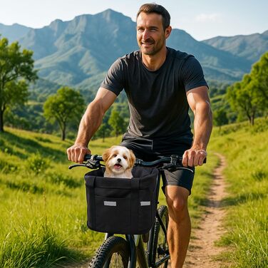 Зручний велосипедний кошик на кермо, для собак та покупок, з адаптером, передній