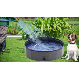 Складаний басейн для собак Wobell, сірий, 100x30 см, 230 л