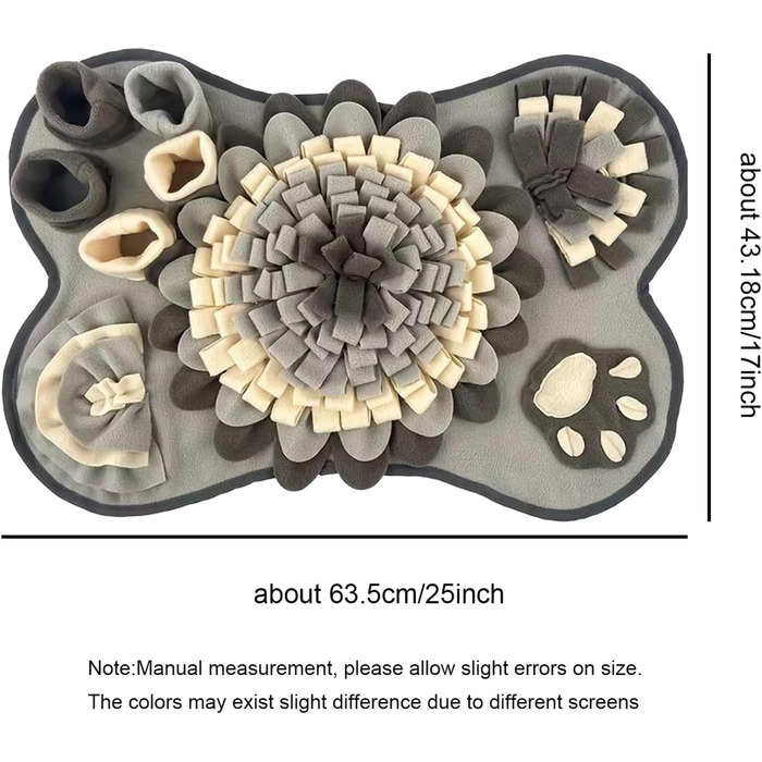 Килимок для собак, 63,5 x 43,2 см, великий, миючий, з дзвоником, нековзний, для ігор та тренування, сірий