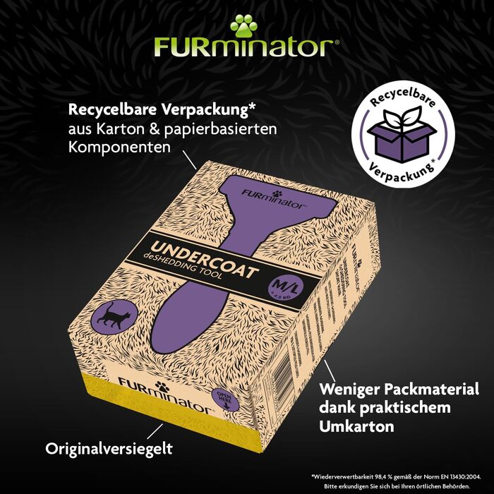 FURminator для котів M-L коротка шерсть – щітка для вичісування підшерстя середніх і великих котів