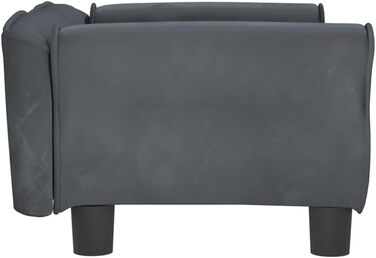 Софа для собак Festnight, сірого кольору, 70x45x30 см. М'яке ліжко для домашніх тварин з антиковзним покриттям