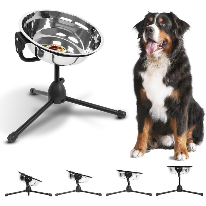 Підвищена годівниця для собак Vexong, регульована висота, неслизька, з нержавіючої сталі, довговічна, знімна, 30 x 8,9 см, 1 шт.