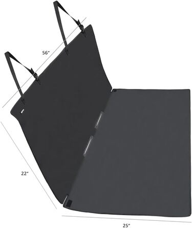 Чохол на сидіння автомобіля для собак Amazon Basics, 119 x 142 см, чорний