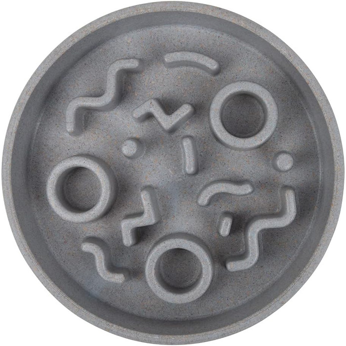 District 70 Повільний годівник для котів з бамбука, діаметр 13,5 см, сірий