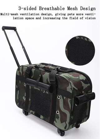 Транспортна сумка для тварин на колесах RRXEOUU - для собак та котів, дихаюча, портативна
