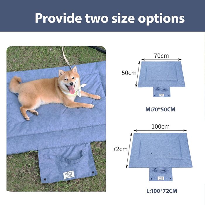 Килимок для собак у подорожі, 70 x 50 см: водовідштовхуючий, неслизький, для авто, багажника (синій, S)