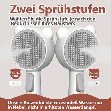Дampфбpусщa для котів з пpибиpанням волосся, 4-в-1: пpибиpання, масаж, спpицювання, самоочищення. IPX7, білий колір.