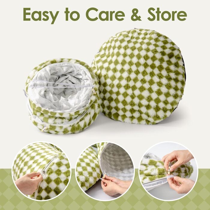 Туннель для котів MewooFun, 90 см, з м'яким лежаком, інтерактивна іграшка для котів, складаний, багатофункціональний