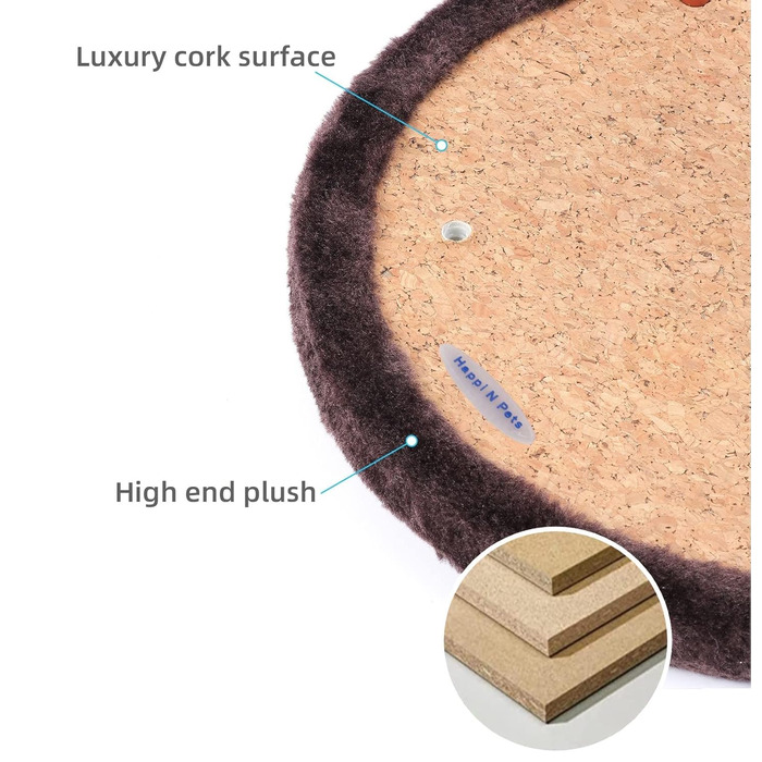 Котячий краш-пост Happi N Pets з масажером, щіткою та іграшкою-мишкою. Ідеально для догляду та розваг котів.