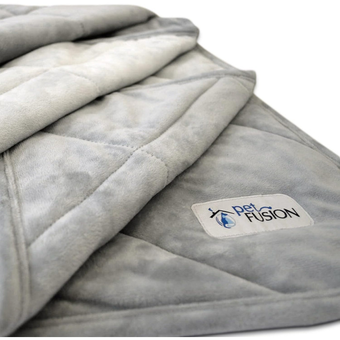 PetFusion Premium Plus велика двостороння собача ковдра 135x107 см, сіра мікроплюш, 100% м'який поліестер