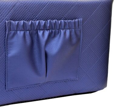 Автокрісло для собак 2в1 | Універсальне миюче автокрісло для заднього та переднього сидіння | Лежанка для собак та котів | Штучна шкіра, пухнастий плюш | 48 x 48 см (Блакитний)