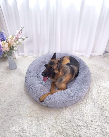 Кругле ліжко для собак та котів, м'яке, 4XL (120 см), сірий колір