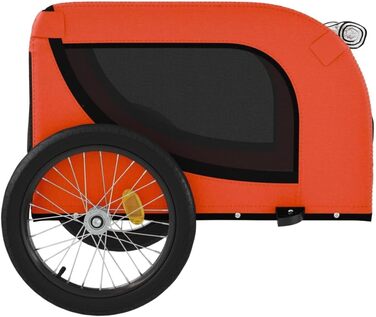 Причіп для велосипеда, переноска для собак, 136x69x73,5 см, оранжевий та чорний