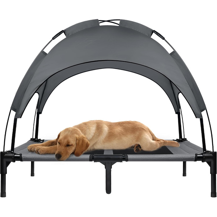Лежанка для собак з балдахіном, велика, 92 x 76 x 92 см. Водонепроникна, з дихаючим мереживним полотном. Підходить для кемпінгу та пляжу.