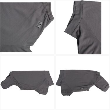 Піжама для собак Lovelonglong з бавовни, теплий халат-боді для собак великих, середніх та маленьких порід, розмір L, темно-сірий