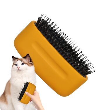 Бурштук для вичісування підшерстка собак та котів | Силіконовий гребінь для догляду за шерстю | Ідеально для довгошерстих тварин | Білий (Жовтий)