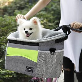 Транспортна сумка для собак та котів Petsfit: рюкзак, переноска, складана, сіра+зелена