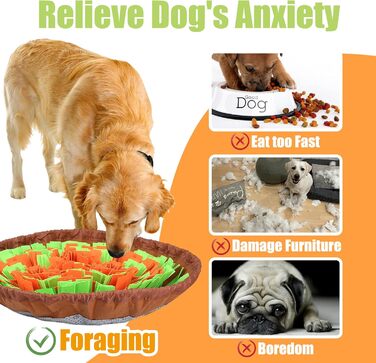 Килимок для собак, килимок для пошуку їжі, повільне годування, тренувальний килимок для цуценят, зелено-помаранчевий