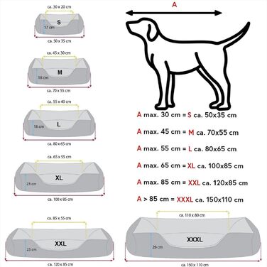 Ліжко для собак BedDog Teddy: м'яке, зручне, знімний чохол, сіре, розмір S, 50 x 35 x 17 см