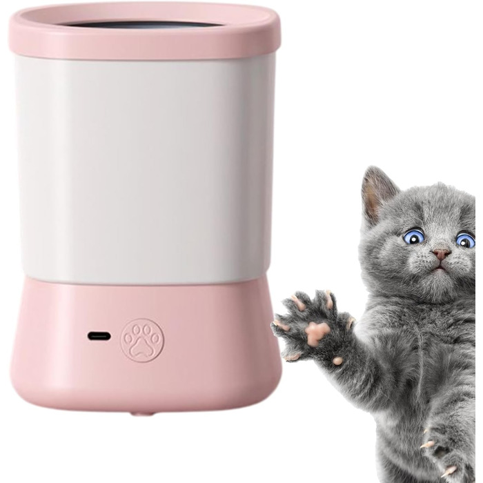 Миска для миття лап собак, рожева | 2 швидкості, захист від бризок | Аксесуар для догляду за лапами під час прогулянок, походів, кемпінгу