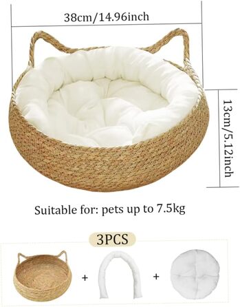 Кігтеточка-гніздо для котів Obelunrp, 43 см, кругленьке, з м'яким подушечком, стійке до подряпин, для дому, підходить для великих котів (середнього розміру)