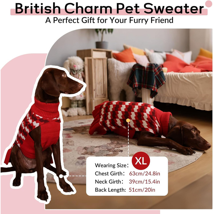 Пуловер для сук собак, теплий та стильний