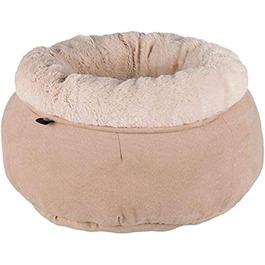Ліжко для собак TRIXIE Elsie, діаметр 45 см, бежеве - м'яке ліжко з плюшем, кошик для маленьких собак, з високим бортиком, 37706