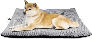 М'яке ліжко-мат для собак середніх порід Onarway: зручне, миюче, з Sherpa-матрацом, 76x54 см, сіре