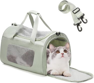 Транспортна переноска для котів та собак великих порід, 13 кг, 53x36x34 см, зелена