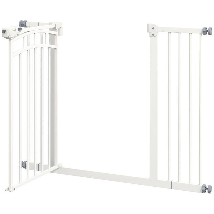 PawHut Dog Door Gate 74-100 см шлагбаум з дверима з автоматичним закриванням без свердління для малих і середніх собак