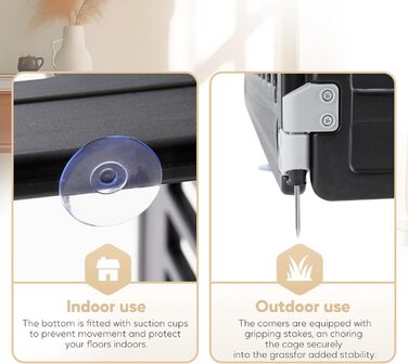 Клітка-манеж для собак Deluxe, 61 см, 6 панелей, з дверцятами, безпечна та портативна, для цуценят та маленьких собак, біла (пластик)