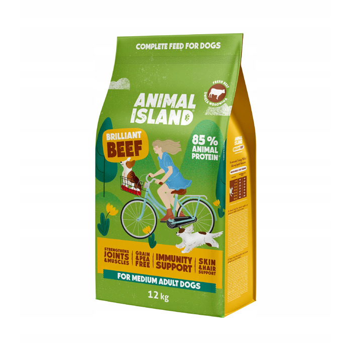 Сухий корм для дорослих собак Animal Island з яловичиною, 12 кг