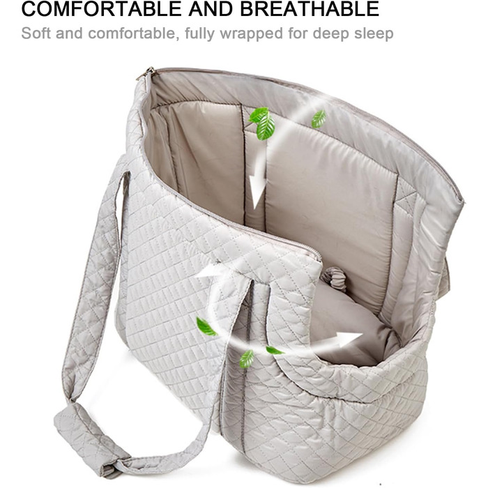 Сумка-переноска для собак | Галєтея з бавовни для маленьких собак – зимова переноска для собак, портативна та легка для кошенят, цуценят та котів, світло-сіра