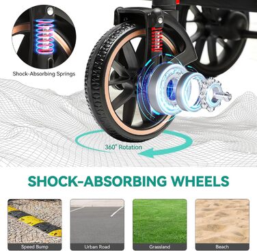 Візок для собак YITAHOME 3 в 1: візок, переноска, прогулянковий візок. До 22 кг, складний, для маленьких собак та котів (чорний)