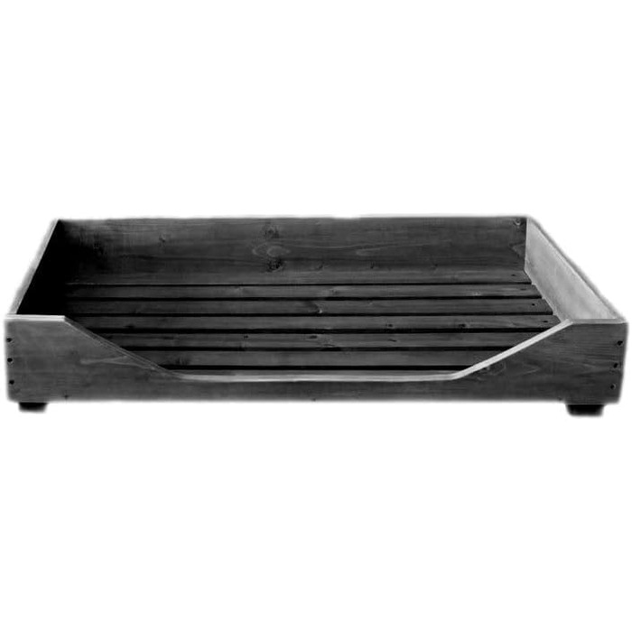 Ліжко для собак Dekorie з масиву хоза - 60-110 x 40-60 см - чорний кошик/софа для собак та котів (vintage)