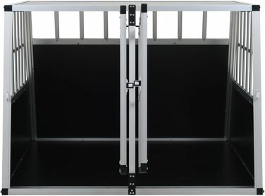 Транспортна переноска для собак Gecheer, розкладна переноска XXL для великих собак, алюміній та MDF, для безпечного транспортування в автомобілі (94 x 88 x 69 см)