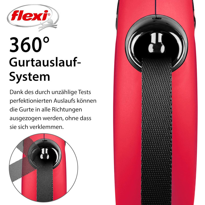 Рулетка для собак Flexi New Classic L, 5 м, червона, до 50 кг